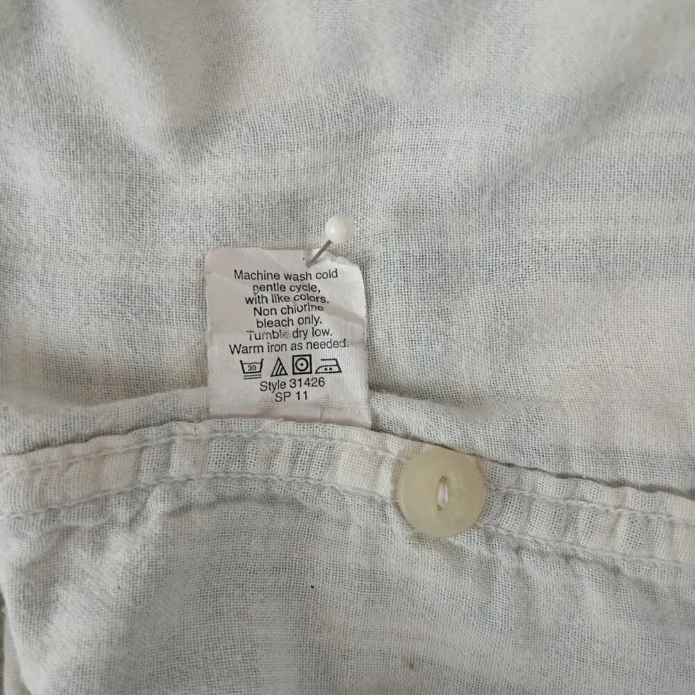 J.Crew Tailored Fit Workshirt Mens Small plaid white blue double layer cotton LS